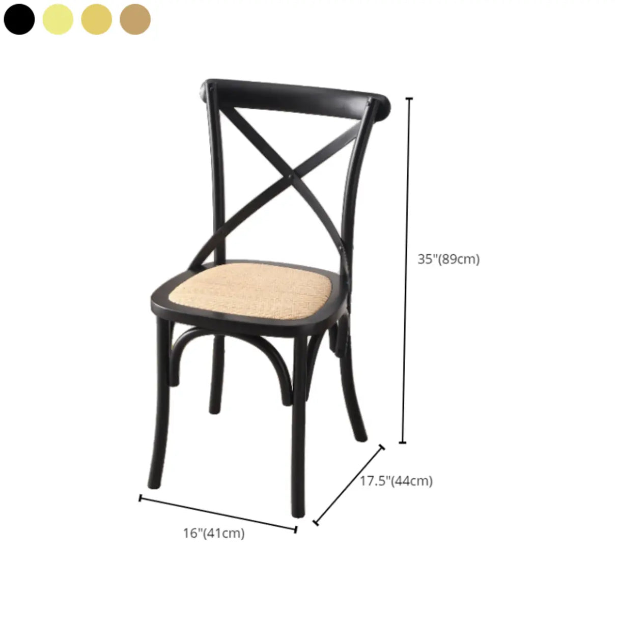 Natural Woven Wooden Cross-Back Beech Dining Chair 
