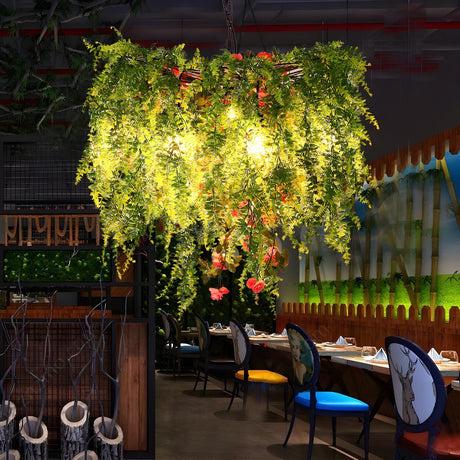 Nature Creative Hanging Greenery Restaurant Chandelier Image - 2