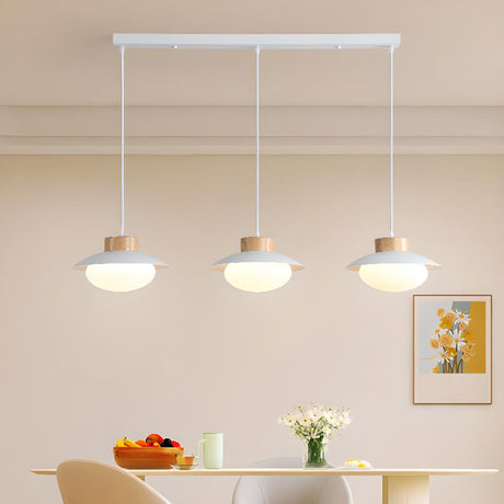 Nordic 3-Light Saucer Adjustable Island Light Fixture Image - 1