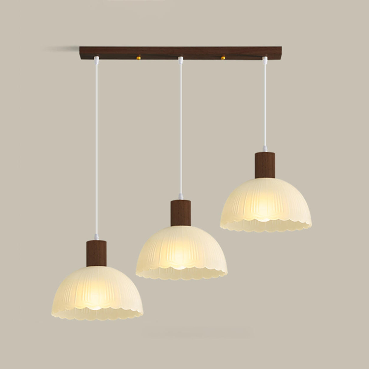 Nordic 3-Light Scalloped Dome Island Pendant Light Image - 11
