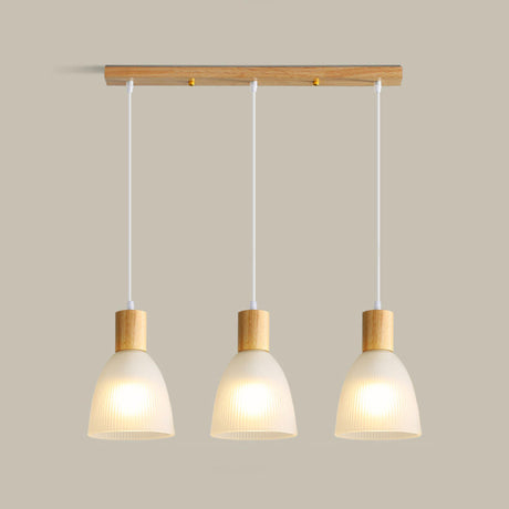 Nordic 3-Light Scalloped Dome Island Pendant Light Image - 2