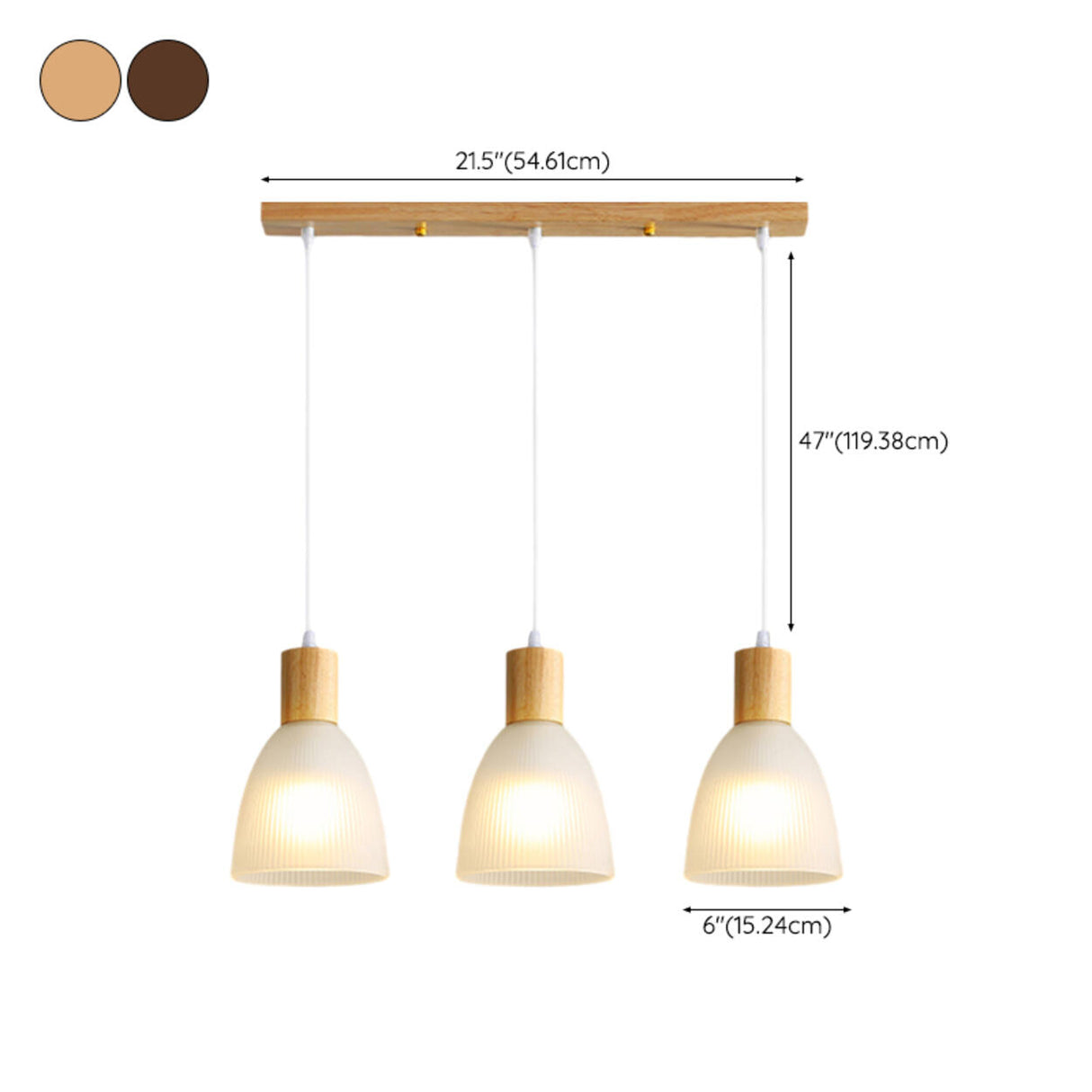 Nordic 3-Light Scalloped Dome Island Pendant Light 