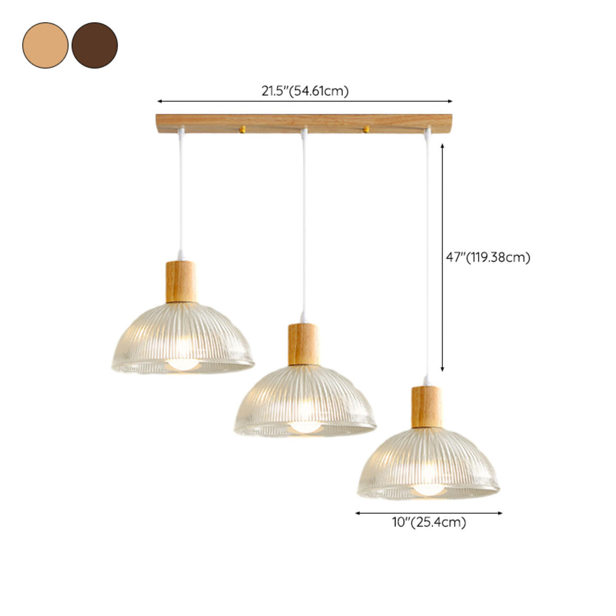 Nordic 3-Light Scalloped Dome Island Pendant Light Image - 21