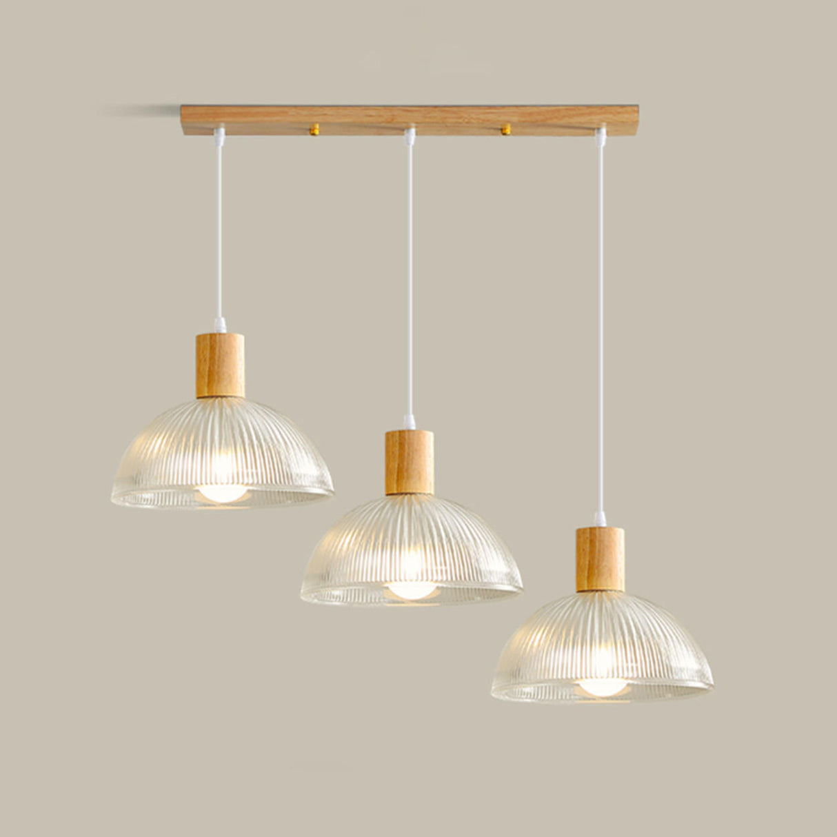 Nordic 3-Light Scalloped Dome Island Pendant Light Image - 4