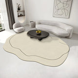 Nordic Abstract Irregular Polyester Gray Area Rug Image - 11