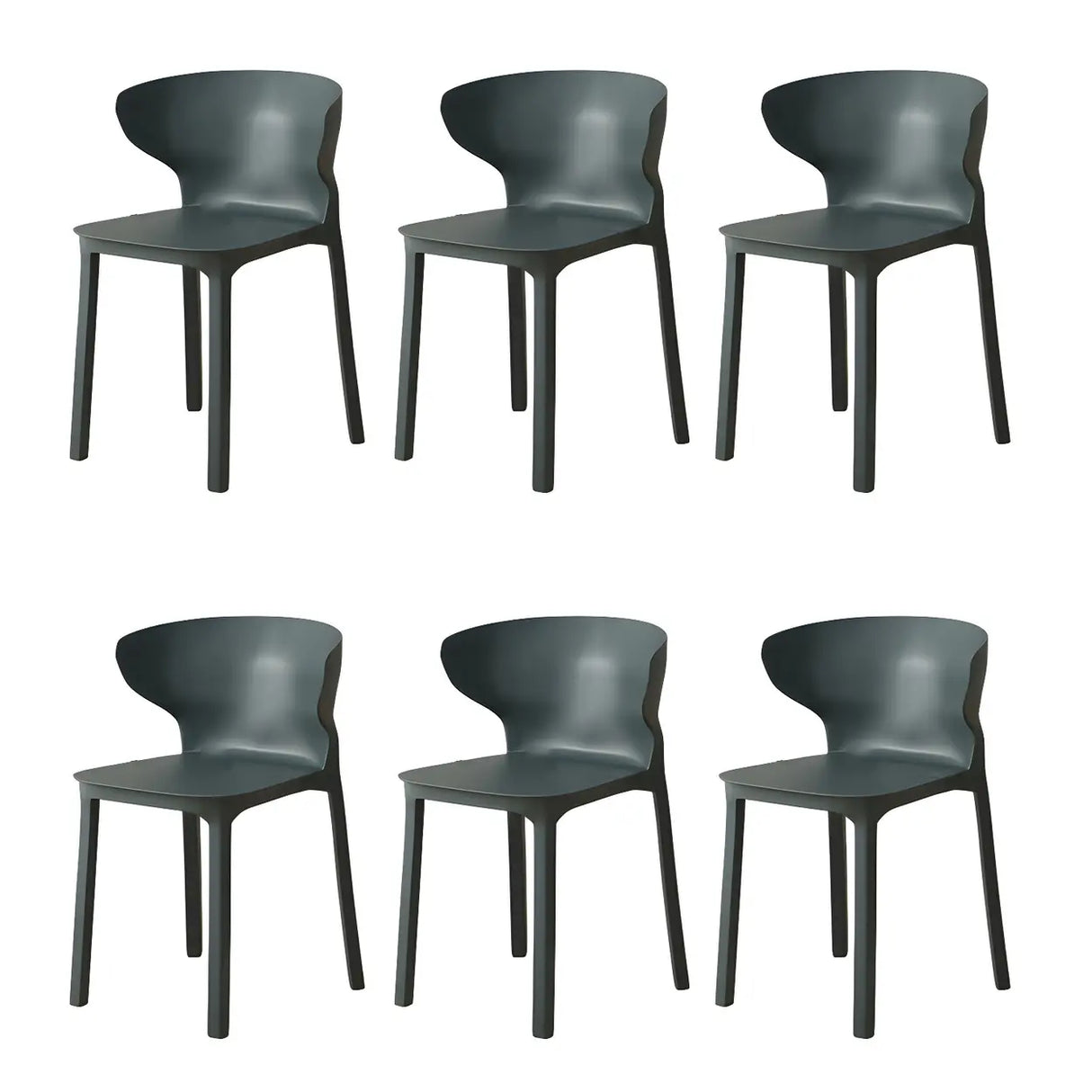 Nordic Armless Stackable Acrylic Wingback Dining Chair Image - 14