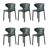 Nordic Armless Stackable Acrylic Wingback Dining Chair Image - 14