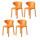 Nordic Armless Stackable Acrylic Wingback Dining Chair Image - 21