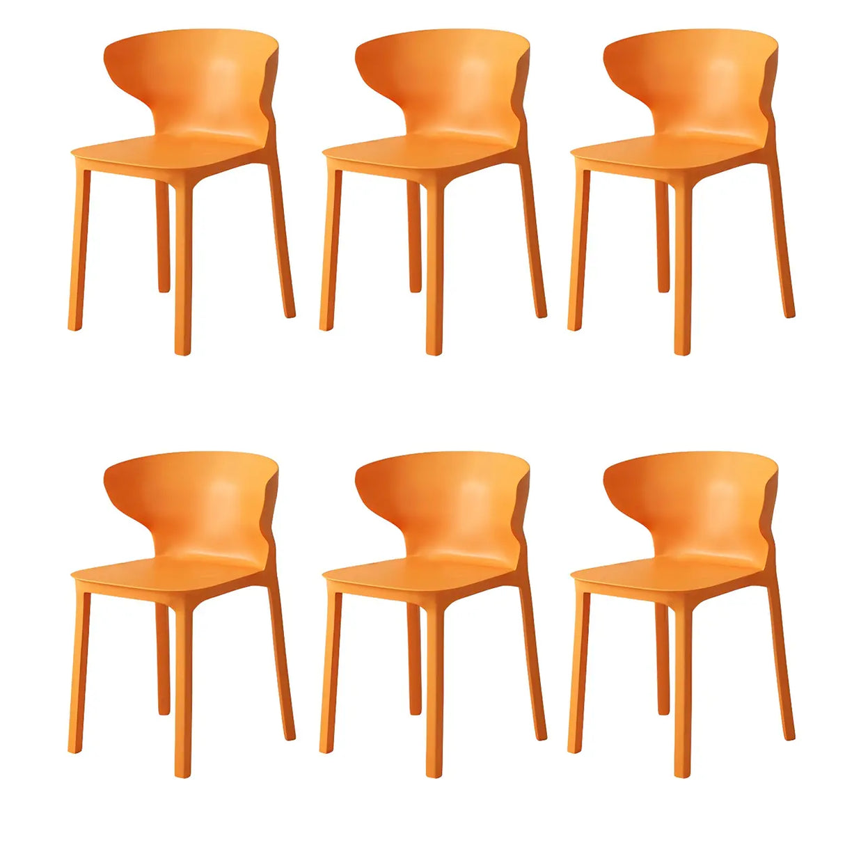 Nordic Armless Stackable Acrylic Wingback Dining Chair Image - 23