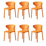 Nordic Armless Stackable Acrylic Wingback Dining Chair Image - 23