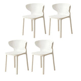 Nordic Armless Stackable Acrylic Wingback Dining Chair Image - 27
