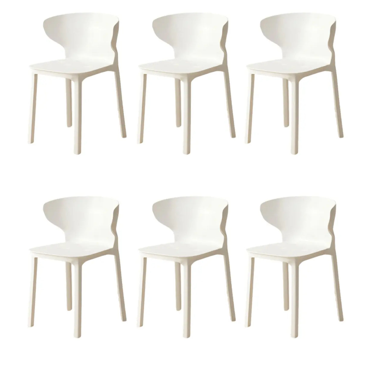 Nordic Armless Stackable Acrylic Wingback Dining Chair Image - 28