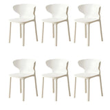 Nordic Armless Stackable Acrylic Wingback Dining Chair Image - 28