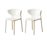 Nordic Armless Stackable Acrylic Wingback Dining Chair Image - 30