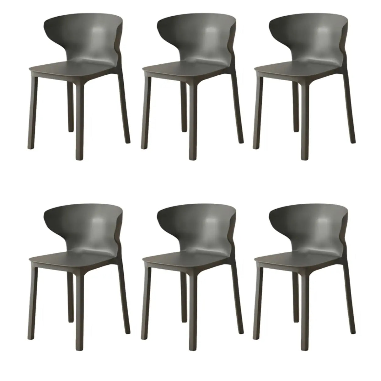 Nordic Armless Stackable Acrylic Wingback Dining Chair Image - 38
