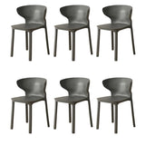 Nordic Armless Stackable Acrylic Wingback Dining Chair Image - 38