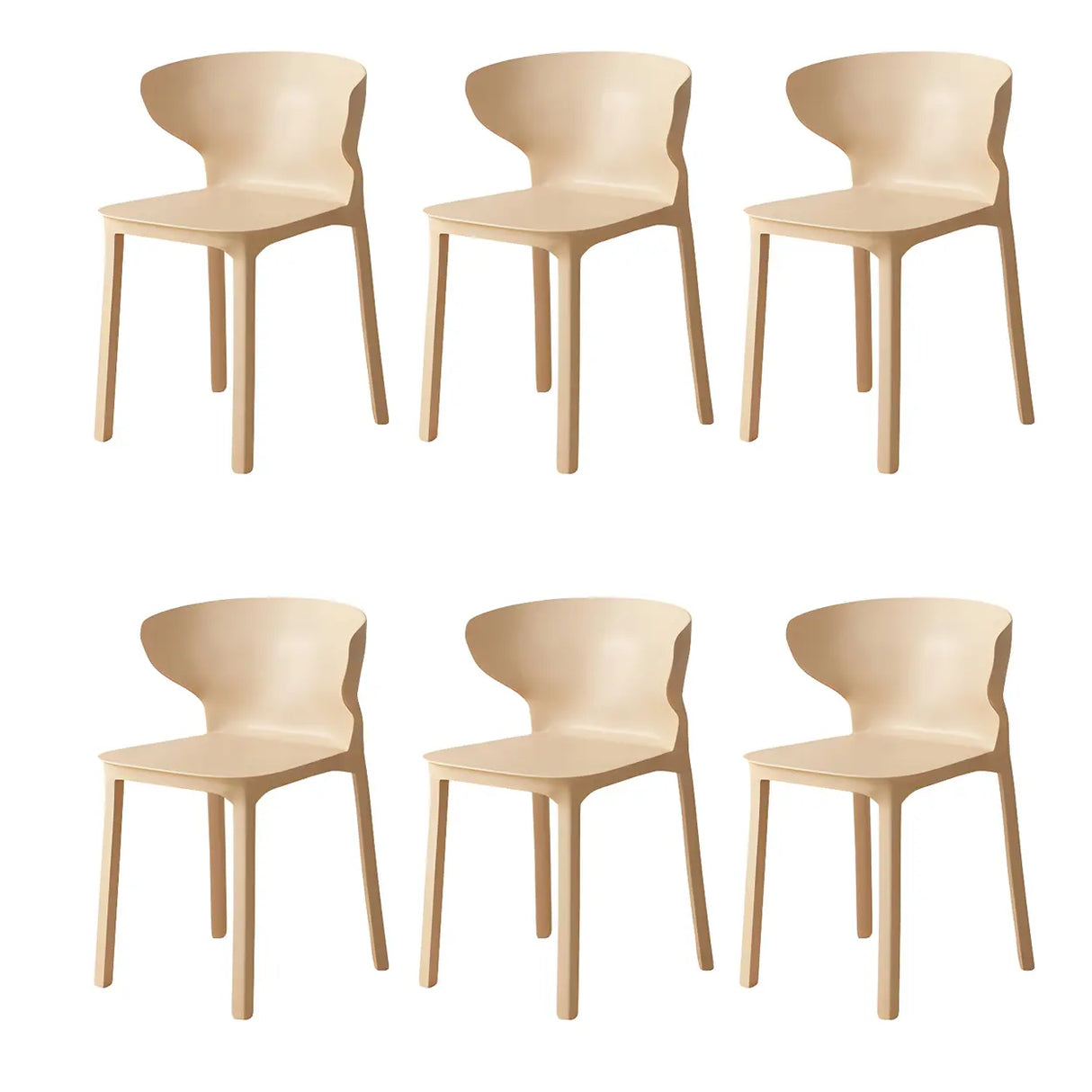 Nordic Armless Stackable Acrylic Wingback Dining Chair Image - 3