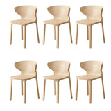 Nordic Armless Stackable Acrylic Wingback Dining Chair Image - 3