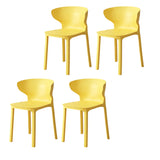 Nordic Armless Stackable Acrylic Wingback Dining Chair Image - 42