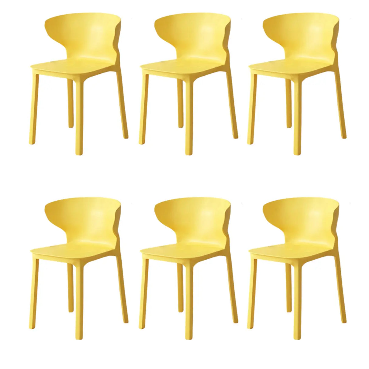 Nordic Armless Stackable Acrylic Wingback Dining Chair Image - 43