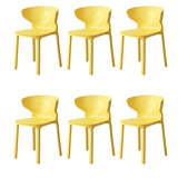 Nordic Armless Stackable Acrylic Wingback Dining Chair Image - 43