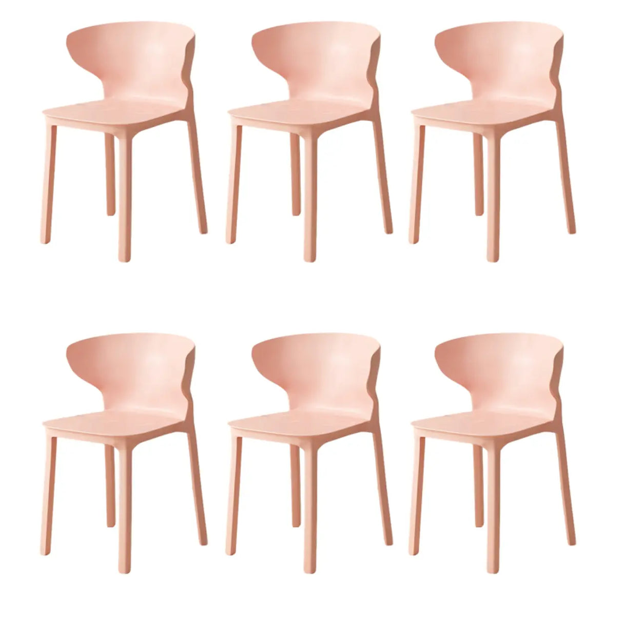Nordic Armless Stackable Acrylic Wingback Dining Chair Image - 48