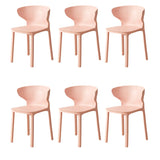 Nordic Armless Stackable Acrylic Wingback Dining Chair Image - 48