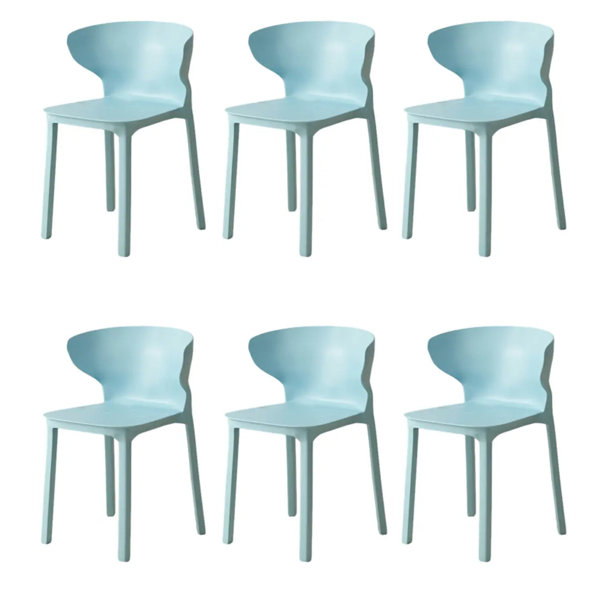 Nordic Armless Stackable Acrylic Wingback Dining Chair Image - 58