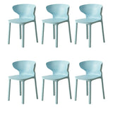 Nordic Armless Stackable Acrylic Wingback Dining Chair Image - 58