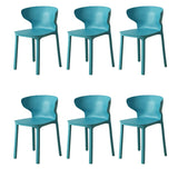 Nordic Armless Stackable Acrylic Wingback Dining Chair Image - 63