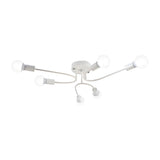 Nordic Bedroom Arc Arm Semi-Flush Mount Light 6 Bulbs Image - 4