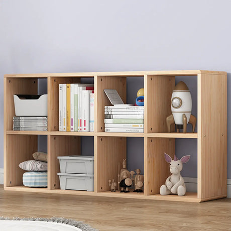Nordic Cocoa Wood Rectangular Horizontal Open Bookcase Image - 1