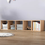 Nordic Cocoa Wood Rectangular Horizontal Open Bookcase Image - 10