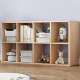 Nordic Cocoa Wood Rectangular Horizontal Open Bookcase Image - 14