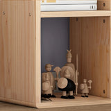 Nordic Cocoa Wood Rectangular Horizontal Open Bookcase Image - 15
