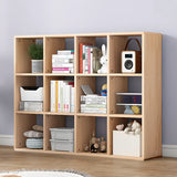 Nordic Cocoa Wood Rectangular Horizontal Open Bookcase Image - 19