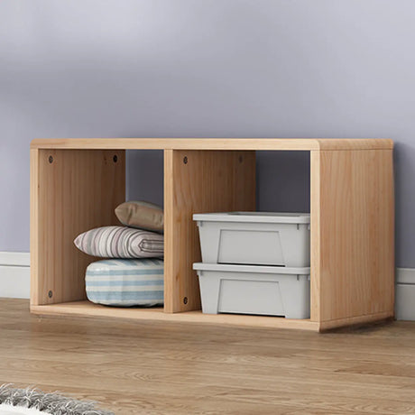 Nordic Cocoa Wood Rectangular Horizontal Open Bookcase Image - 2