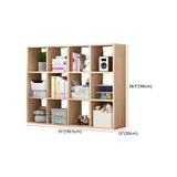 Nordic Cocoa Wood Rectangular Horizontal Open Bookcase Image - 24