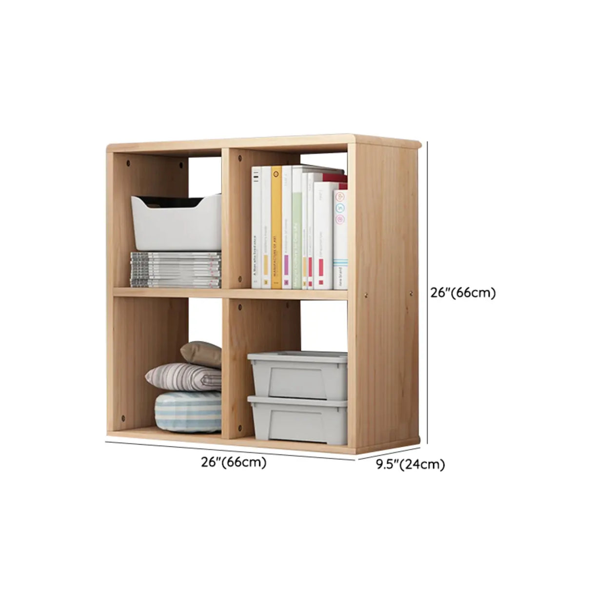 Nordic Cocoa Wood Rectangular Horizontal Open Bookcase Image - 25