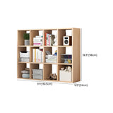 Nordic Cocoa Wood Rectangular Horizontal Open Bookcase Image - 28