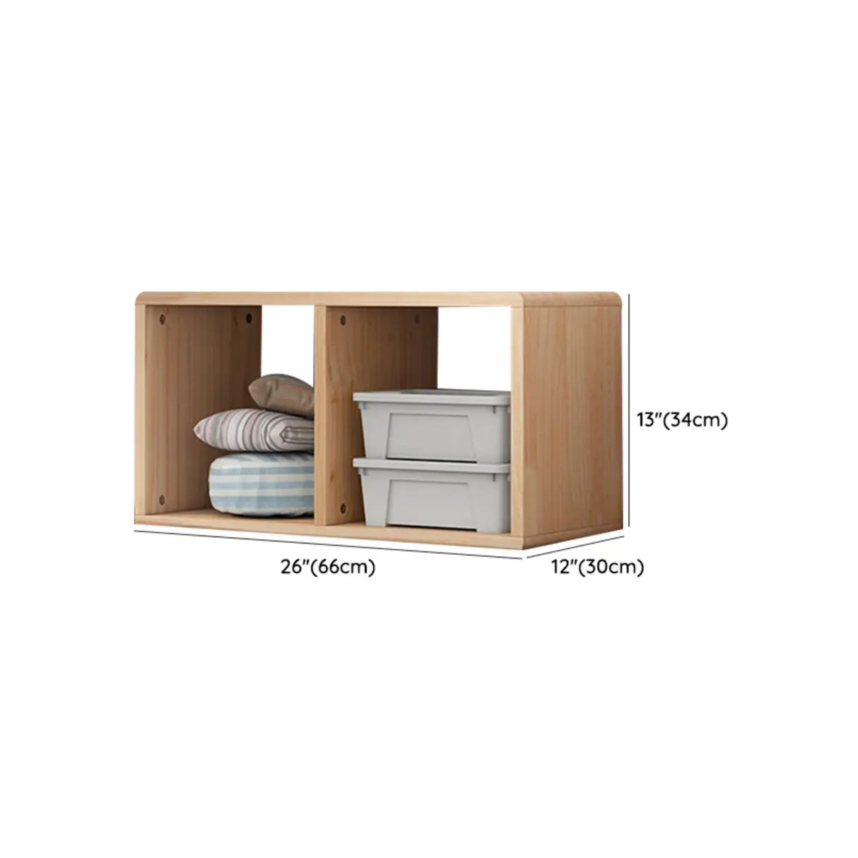 Nordic Cocoa Wood Rectangular Horizontal Open Bookcase Image - 30