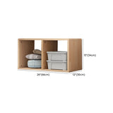 Nordic Cocoa Wood Rectangular Horizontal Open Bookcase Image - 30