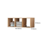 Nordic Cocoa Wood Rectangular Horizontal Open Bookcase Image - 32