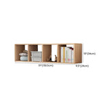 Nordic Cocoa Wood Rectangular Horizontal Open Bookcase Image - 34