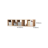 Nordic Cocoa Wood Rectangular Horizontal Open Bookcase Image - 36
