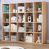 Nordic Cocoa Wood Rectangular Horizontal Open Bookcase Image - 4