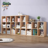 Nordic Cocoa Wood Rectangular Horizontal Open Bookcase Image - 6