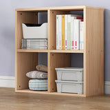 Nordic Cocoa Wood Rectangular Horizontal Open Bookcase Image - 7