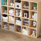 Nordic Cocoa Wood Rectangular Horizontal Open Bookcase Image - 8