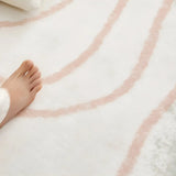Nordic Color Block Polyester Beige Non-Slip Area Rug Image - 17